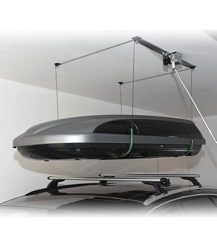 VDP Dachboxhalterung Garage  Deckenlift Bis 57kg, Fahrradlift & Dachbox  Seilzug Mit Fallsicherung, XL Dachboxhalterung Decke