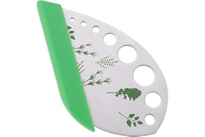 MengH-SHOP Herb Stripper 9 Holes Herb Cutter with Safe Cover Stainless Steel Tool Leaf Stripper for Vegetable Sand Stems Kale Herb Rosemary Mint