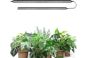 Barrina T5 2FT Grow Lights for Indoor Plants, 5000K Full Spectrum LED Grow Light Strip with Black Cover, 20W(2 x 10W), Under Cabinet Plant Light with Switch Cord, Linkable, Plug and Play, 2 Packs