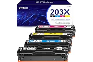 CMYBabee 203X Toner Compatible for HP 203X CF540X for HP Color Laserjet Pro MFP M281fdw for HP M281fdn Toner M254dw M254nw M280nw M254dn (4 Pack) 203A CF540A CF541X CF542X CF543X