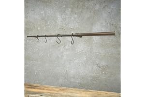 TOSCOHOME Asta appendi mestoli ottone antico 90 centimetri 4 ganci KITOTTONE90