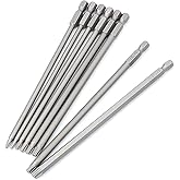 8 Pieces Torx Long Screwdriver Bit Set 1/4 Inch Magnetic Star Head Screwdriver Set 150 mm Long Hex Shank Electric Torx Bits S