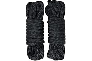 OROOTL Sailing Boat Dock Lines Double Braided Nylon Anchor Lines Pre-spliced with a 12" Loop Marine-Grade Boat Rope Mooring Lines for Boats (L:16.5 Ft/ 25 Ft/ 50Ft, D:3/8", 1/2", 5/8")