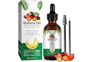 QUROMOJY Batana Oil 60ML,Organic Batana Oil for Healthy Hair Growth,100% Pure,Huile de Batana Bio,Huile Batana Pour la croissance des cheveux sains,Améliore l'éclat des cheveux et de la peau
