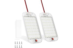 MERTTURM 48 LED Interior Coche, 12V Super Brillante 800LM Luces LED Coche con Interruptor ON/Off, Lámpara Blanca 6500K Luz de Techo para Autocaravana, Furgoneta, Caravana, Barco, Camión(2 Piezas)