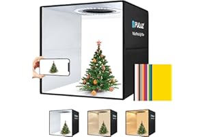 PULUZ 15.7 Zoll/40CM Faltbare Portable Fotobox für Fotografie mit verbesserter Helligkeit, 6 Farben PVC Hintergrund, USB, 3 Lichtmodelle, Mehrfachwinkelaufnahme
