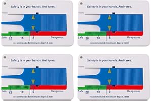 Opopark 4 Stücke Reifen Profiltiefenmesser, Kunststoff Reifenprofil Tiefenmesser, 0-20mm Profile Depth Gauge Tread Depth Gauge Motorrad Fahrzeug Auto