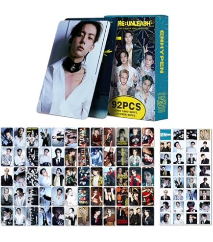 Lot 92 Cartes Postales + Autocollants Engene (Heeseung, Sunoo, Sunghoon, NI-KI) - 8.6x5.7 Cm