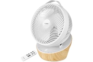 4UMOR Ventilator leise 20dB 7,6m/s Turbo 21W DC Motor 12 Geschwindigkeiten Tischventilator sehr Leise 3D Luftzirkulation für 30m² 8H Timer Ventilator Schlafzimmer Büro Weiß