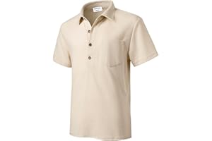Harbrosrce Homme Polo en Coton piqué à Coupe Classique Manches Courtes Polos d'été Casual Couleur de Contraste Polos de Sport Golf Tennis T-Shirt Tricot Gaufre avec Poche