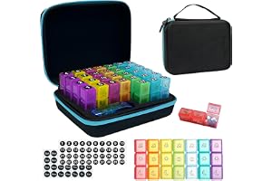 Pillerbox 31 dagar morgon kväll med 93 fack, bärbar medicinlåda, stor månad medicinlåda för resor och dagligen, för piller, f