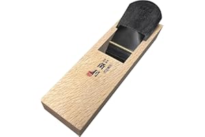 KAKURI KANNA Grand rabot manuel japonais pour le travail du bois, 60 mm pour le lissage, 25,7 x 7,4 x 6,9 cm, corps en chêne blanc, fabriqué au Japon