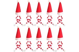 LUISAS 20 Stück Mini-Weihnachtsschal Mini-Weinflaschen-Schal Weihnachts-Weinflaschen-Schal Kleine Tiere Mini-Puppen Jersey-Schal Stoffschals Ausgestopfter Schal Aus Plüsch