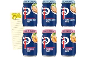 Sandwich Spread Bundle of Princes Tuna & Mayo Paste 75g x3 and Salmon Paste 75g x3 with Intrinsic Treats Shopping LIst Card