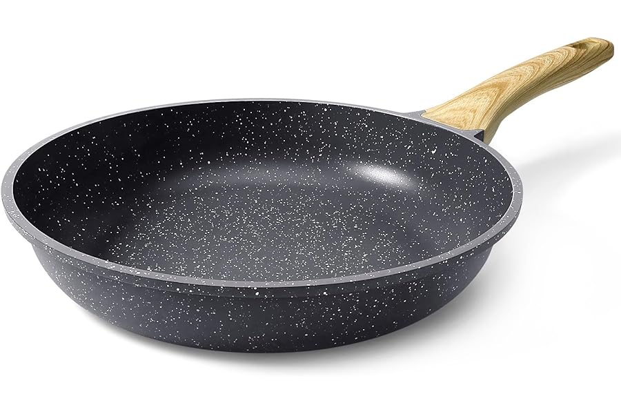 GiPP Nonstick Skillet Frying Pan,Grey Granite Non Stick Pans,Omelette Pan with Heat-Resistant Handle,Compatible with All Stovetops,PFOA Free (Grey, 20cm)
