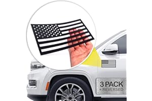 HMMAGNETS Premium American Flag Magnets for Trucks and Cars (3 Pack) + Bonus Reverse Flag | Magnetic US Flags Cut-Out | Powerful Magnet - Will Never Fall Off Your Vehicle | Black | Not for Aluminum Cars