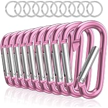 Lot De 2 Mousquetons En D à Ressort - Alliage D'aluminium Rose Argenté - Petite Taille (3.8 X 2.2 Cm) - Pour Clés, Sac à Dos, équipement