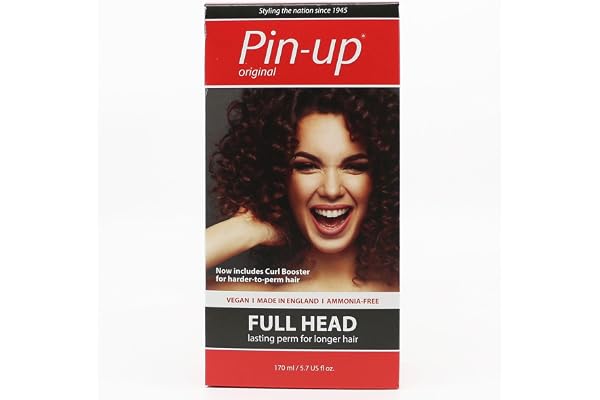 Pin Up Kit de permanente à domicile pour tête complète, kit de permanente à domicile pour des boucles naturelles et durables, riche en protéines pour des cheveux doux et brillants, 170 ml | Protein Rich for Soft and Shiny Hair. Suitable for All Hair Types. Creates Beautiful Long Lasting Bouncy Curls.