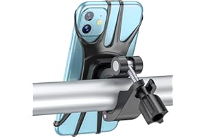 EOIWUY Soporte Movil Bicicleta, Rotación 360° Soporte Movil Moto Antivibración, Manillar Universal Suporte Telemóvel Moto Bicicleta Montaña Compatible Con IPhone 15/14/13 Pro Max y Otro 4.7-6.8" Móvil