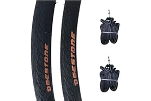 Ecovelo 2 neumáticos + 2 cámaras de aire 700 x 25 C (25-622) Deestone ON Off Road, Corsa, Gravel Bike D839 Negros | Neumáticos de carretera de goma para bicicleta