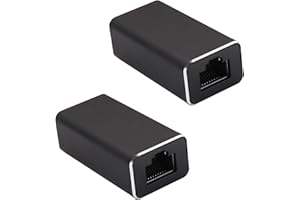 AAOTOKK RJ45 Coupler, Metal Shell RJ45 Female to Female Ethernet Extension, LAN Connector Inline Network Connectors for Cat7/Cat6/Cat5e/Cat5 Ethernet Cable (2 Pack)