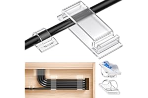 Kimsky Kabelhalter 70 Stück, 50 Kleine Kabel Organizer +20 Große Kabelmanagement, Kabelclips für Cable Management, Kabelhalter Selbstklebend mit 3M Kleber, Kabelklemmen für Heim, Büro – Transparent