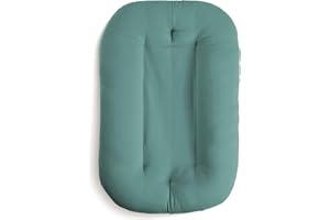 Snuggle Me Baby Nest (0-9 Months) - Premium Newborn Baby Nest Organic Cotton with Fibre Filling, Unpadded Centre that Imitates Hugs, 100% Machine Washable, Includes Travel Bag (Moss)
