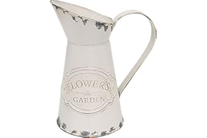 Soyizom Français Pays Style Style Primitive Jug, Shabby Chic Rustique en Métal Pichet À Fleur en Métal Vase pour Wedding Party décoration