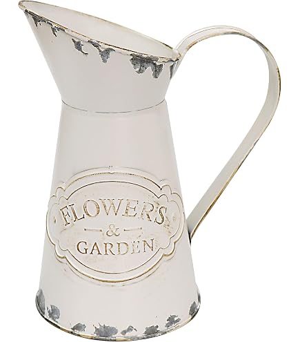 Rustikale Metallvase Im Shabby-Chic-Stil – Roter Eimer Mit Seil Für Getrocknete Blumen & Deko