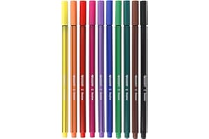 Westcott STORYLINER Fineliner Mix 10 Pièces | Fineliner haut de gamme avec une largeur de trait de 0,4 mm | Trait précis, pointe métallique | E-744256 00