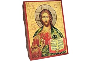 NKlaus Jesus Christus, Christliche massiv Holz Ikone versiegelt 16x12, handarbeit 37010