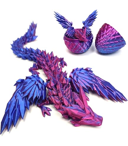 Dragon Articulé Fluorescent Dans Son œuf - Figurine Imprimée 3D, Décoration Fantastique, Brille Dans Le Noir, Idée Cadeau