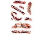 Allas Zombie Scars Tattoos with Fake Blood Costume Makeup Halloween Decoration