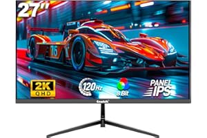 Gawfolk 27" 2K Gaming Monitor - 120Hz, QHD PC Computer Screen IPS with G-Sync/Adaptive Sync, Flicker-Free, Support VESA Mountable (75x75mm)