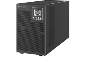 Atlantis A03-OP3002P Pro Onduleur (UPS) Online Double Conversion et Pure sinusoïde avec Une Puissance de 3000VA 2700W, Tour d'affichage LCD, USB, RS-232 série, 4 Sorties IEC, Slot SNMP, 6x12V-9Ah