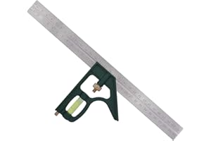 ISIYINER Squadra Combinata Regolabile Righello ad Angolo Quadrato Combinazione di Righello Universale 45/90 Grado per Ingegnere Artigiano Falegname 300 mm