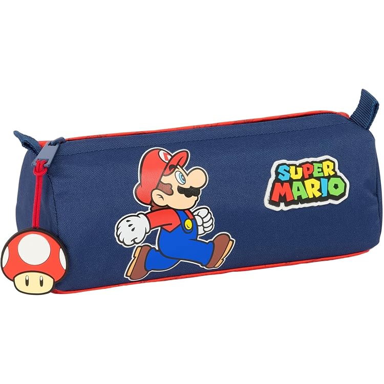 Trousse Scolaire Mario Kart Officielle - 3 Compartiments Avec Kit Papeterie Complet (crayons, Feutres, Ciseaux...) - 20x13x7 Cm
