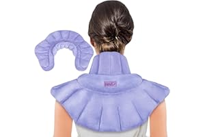 REVIX Microwave Heating Pad for Neck Shoulders and Back Pain Relief with Moist Heat, Weighted Microwavable Heated Neck Wrap Warmer, Scented