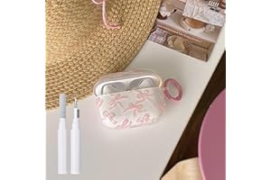 Reownest Clear Case for AirPods Pro 2/Pro Case Cute Bow Pattern Bowknot Aesthetic Design with Shockproof Key Ring Cover Soft Headphones Mobile Phone Case Transparent