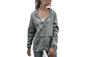 SotRong Leichte, verstaubare, wasserdichte Jacke für Damen, Windjacke, Outdoor, Radfahren, Rnnning, Reißverschluss, Jacke mit Kapuze, schnell trocknend, regenfest
