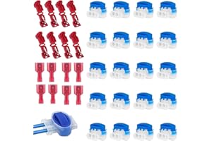 GENERIC 20 Pcs Waterproof Wire Connectors with 16 Pcs Connection Terminals, Lawnmower Cable Repair Kit, Lawnmower Cable Connector for Robotic Lawn Mower Automower Irrigation Applications