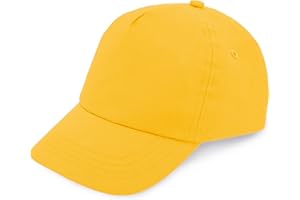 Makio Casquette de baseball pour garçon et fille 5 panneaux de couleurs vives 100 % coton avec trous d'aération et fermeture réglable. Casquette pour enfants entre 4 et 13 ans