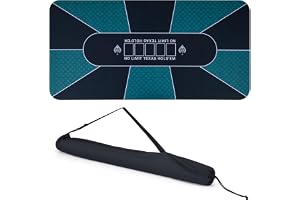 COSTWAY Pokermatta 179 x 89 cm, Texas Hold'em pokerbordsunderlägg, halkfritt och vattentätt, pokerunderlägg för upp till 10 spelare, inklusive bärväska, pokermatta för casino, blackjack
