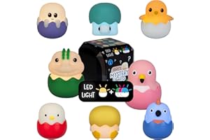 MegaLight Blind Box Mini veilleuses pour enfants | Boîte mystère | choix aléatoire de personnages|1 sur 9 à collectionner l 4 couleurs de lumière différentes | intensité variable|EGGY'S Mystery Lights