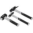 amazon basics Fibreglass Handle Hammer Set for Machining, Stoning, & Roofing, 3 Pieces