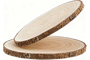HERZWILD 35 – 38 cm, disco di legno grande con corteccia, sottobicchieri in legno, portacandele rustico, per fai da te (35 – 38 cm/2 pezzi)