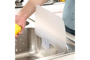 Tongdejing Waschbecken Spritzschutz, Küchenwaschbecken Sauger Waschbecken Wasser Spritzschutz, Geschirrspülblech mit Saugnapf, Spritzwassergeschützte Halteplatte für Küche und Bad