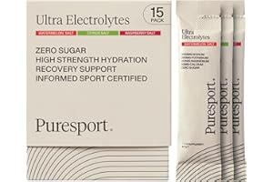 Puresport Ultra Electrolytes Hydration Variety Pack (15 Pack) | Watermelon, Citrus & Raspberry Salt/5 Electrolyte Sachets of Each | Sugar Free Electrolytes Powder | Optimise Hydration/Support Muscles