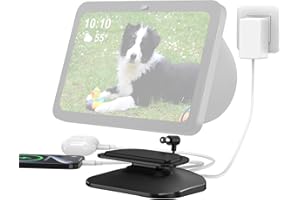 Soporte para Show 8 3ª Gen y teléfono - PlusAcc con USB-C/A Dos Puertos Soporte de estación Base de Carga Ajustable, Compatible con Auriculares/Show 8 sólo 3ª generación (Negro)