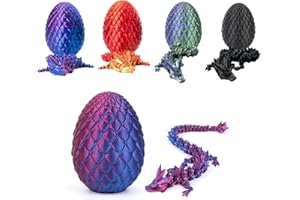 AIZQYC 3D Gedrucktes Drachenei mit Drache, Geheimnisvolle 3D Kristall Drache Spielzeug im Ei Groß, 3D-Gedruckter Beweglicher Überraschungsdrache für Kinder Erwachsene.